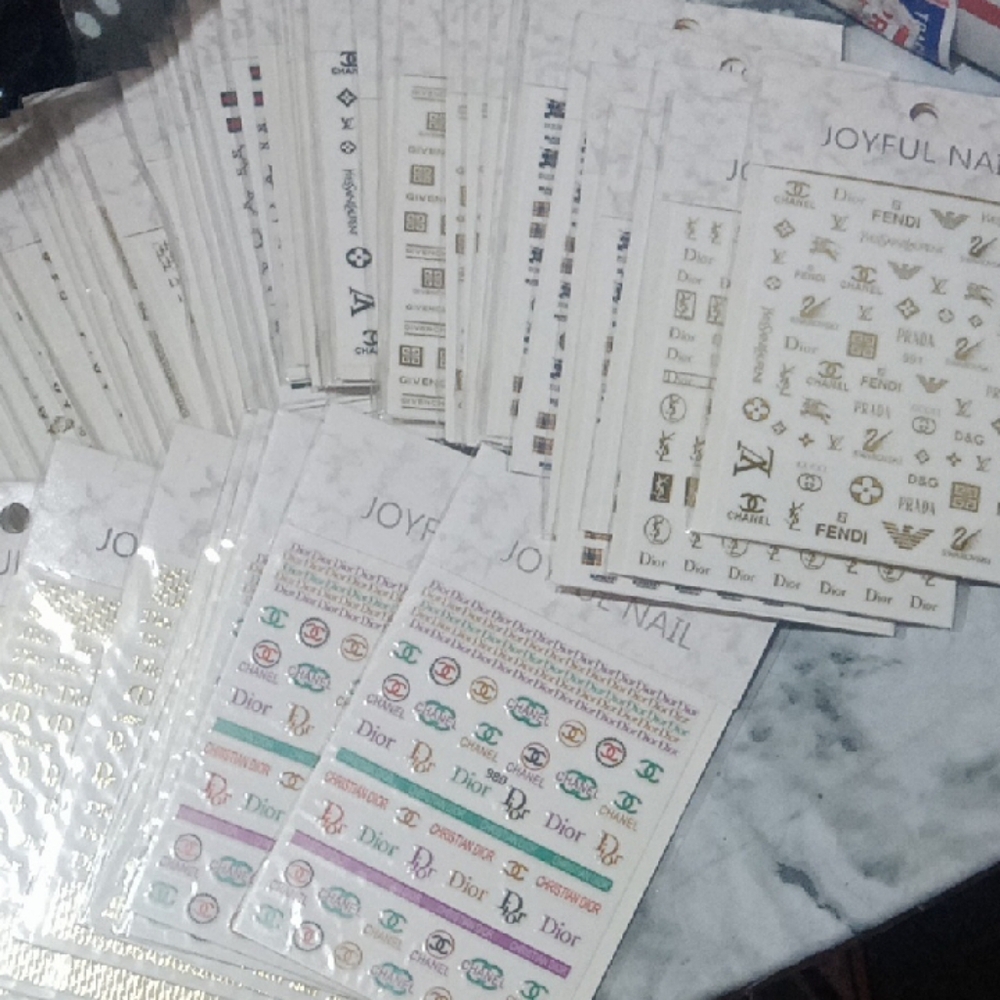 Designer Nail Art Stickers - Gold and Black